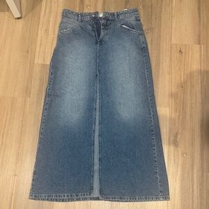 We The Free Blue Denim Maxi Skirt